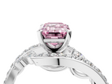White gold Fancy Pink Emerald  Solitaire with Pavé Twist Band and Four-Prong Setting_63