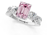 White gold Fancy Pink Emerald  Three-Stone Diamond Ring with Pavé Split Shank and Four-Prong Setting_62