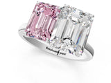 White gold Fancy Pink Emerald  and Emerald Cut Toi Moi Ring with Prong Setting_47
