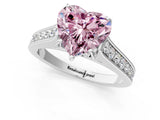 White gold Fancy Pink Heart  Brilliant Cut Diamond Engagement Ring with Pavé Band and Four-Prong Setting_50