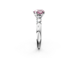 White gold Fancy Pink Heart  Brilliant Cut Diamond Five-Stone Prong Set Engagement Ring with Channel Band_5