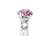 White gold Fancy Pink Heart  Brilliant Cut Diamond Five-Stone Prong Set Engagement Ring with Channel Band_8
