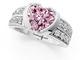 White gold Fancy Pink Heart  Brilliant Diamond Channel Set Wide Band Ring with Bezel Setting_20