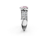 White gold Fancy Pink Heart  Brilliant Diamond Channel Set Wide Band Ring with Bezel Setting_22