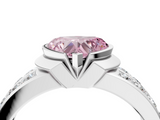 White gold Fancy Pink Heart  Brilliant Diamond Channel Set Wide Band Ring with Bezel Setting_23