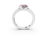 White gold Fancy Pink Heart  Brilliant Diamond Channel Set Wide Band Ring with Bezel Setting_23