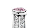 White gold Fancy Pink Heart  Brilliant Diamond Channel Set Wide Band Ring with Bezel Setting_24