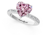 White gold Fancy Pink Heart  Brilliant Pavé Band Solitaire with Four-Prong Setting_42