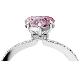 White gold Fancy Pink Heart  Brilliant Pavé Band Solitaire with Four-Prong Setting_45