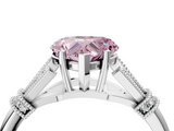 White gold Fancy Pink Heart  Brilliant Solitaire with Pave Band and Four-Prong Setting_24