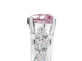 White gold Fancy Pink Heart  Brilliant Solitaire with Side Stones on a Pave Band and Four-Prong Setting_29