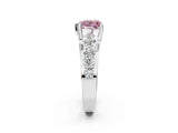 White gold Fancy Pink Heart  Brilliant Solitaire with Side Stones on a Pave Band and Four-Prong Setting_63