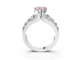 White gold Fancy Pink Heart  Brilliant Solitaire with Side Stones on a Pave Band and Four-Prong Setting_64