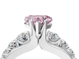 White gold Fancy Pink Heart  Brilliant Solitaire with Side Stones on a Pave Band and Four-Prong Setting_65