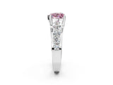 White gold Fancy Pink Heart  Brilliant Solitaire with Side Stones on a Pave Band and Four-Prong Setting_74