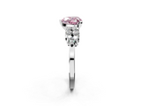 White gold Fancy Pink Heart  Cluster Diamond Engagement Ring with Pavé Band and Four-Prong Setting_96