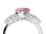 White gold Fancy Pink Heart  Cluster Diamond Engagement Ring with Pavé Band and Four-Prong Setting_98