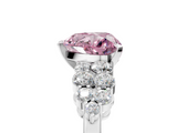White gold Fancy Pink Heart  Cluster Diamond Engagement Ring with Pavé Band and Four-Prong Setting_99