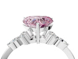 White gold Fancy Pink Heart Cut Brilliant Diamond Solitaire Ring with Pear Side Stones and Four-Prong Setting_10