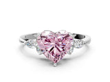 White gold Fancy Pink Heart Cut Brilliant Diamond Solitaire Ring with Pear Side Stones and Four-Prong Setting_6