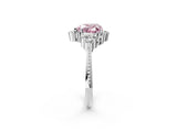 White gold Fancy Pink Heart Cut Brilliant Diamond with Cluster Setting on a Beaded Band and Four-Prong Setting_30