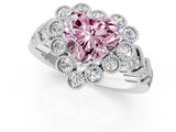 White gold Fancy Pink Heart Cut Brilliant Milgrain Pave Heart Band Solitaire Ring_13