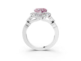 White gold Fancy Pink Heart Cut Brilliant Milgrain Pave Heart Band Solitaire Ring_15