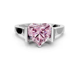 White gold Fancy Pink Heart Cut Brilliant Solitaire Diamond Ring with Channel Set Band and Bar Prong Setting_36