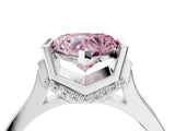 White gold Fancy Pink Heart Cut Brilliant Solitaire Diamond Ring with Channel Set Band and Bar Prong Setting_40