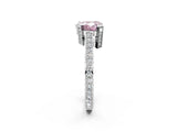 White gold Fancy Pink Heart Cut Brilliant Split Shank Pave Solitaire Ring with Four-Prong Setting_2