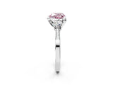White gold Fancy Pink Heart Cut Brilliant Three-Stone Diamond Ring with Pavé Band and Four-Prong Setting_17