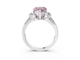 White gold Fancy Pink Heart Cut Brilliant Three-Stone Diamond Ring with Pavé Band and Four-Prong Setting_18