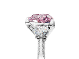 White gold Fancy Pink Heart Cut Brilliant Three-Stone Diamond Ring with Pavé Band and Four-Prong Setting_20
