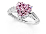 White gold Fancy Pink Heart  Cut Cathedral Pave Diamond Engagement Ring with Six-Prong Setting_33