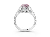 White gold Fancy Pink Heart  Cut Cathedral Pave Diamond Engagement Ring with Six-Prong Setting_34