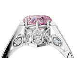 White gold Fancy Pink Heart  Cut Cathedral Pave Diamond Engagement Ring with Six-Prong Setting_35