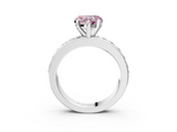 White gold Fancy Pink Heart  Cut Channel Set Diamond Engagement Ring with Four-Prong Setting_221
