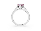 White gold Fancy Pink Heart  Cut Channel Set Solitaire Engagement Ring with Four-Prong Setting_205
