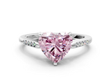 White gold Fancy Pink Heart  Cut Channel Set Solitaire Engagement Ring with Four-Prong Setting_208