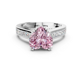 White gold Fancy Pink Heart  Cut Channel Set Solitaire Engagement Ring with Prong Setting_20