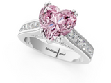 White gold Fancy Pink Heart  Cut Channel Set Solitaire Engagement Ring with Prong Setting_21