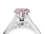 White gold Fancy Pink Heart  Cut Channel Set Solitaire Engagement Ring with Prong Setting_24
