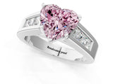 White gold Fancy Pink Heart Cut Cut Channel Set Solitaire Ring with Four-Prong Setting_13