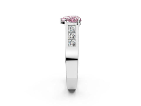 White gold Fancy Pink Heart Cut Cut Channel Set Solitaire Ring with Four-Prong Setting_14