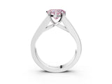 White gold Fancy Pink Heart Cut Cut Channel Set Solitaire Ring with Four-Prong Setting_15