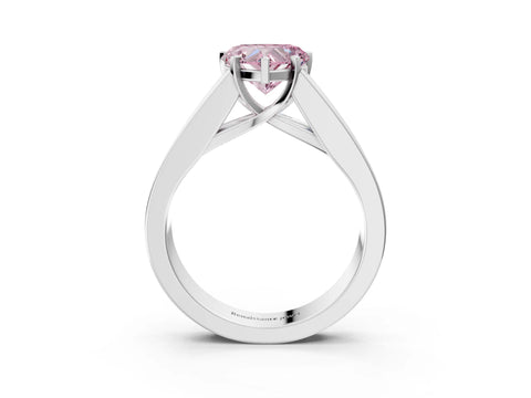 White gold Fancy Pink Heart Cut Cut Channel Set Solitaire Ring with Four-Prong Setting_15