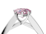 White gold Fancy Pink Heart Cut Cut Channel Set Solitaire Ring with Four-Prong Setting_16