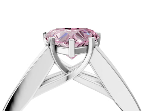 White gold Fancy Pink Heart Cut Cut Channel Set Solitaire Ring with Four-Prong Setting_16