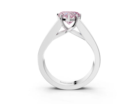 White gold Fancy Pink Heart Cut Cut Channel Set Solitaire Ring with Four-Prong Setting_3