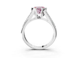 White gold Fancy Pink Heart Cut Cut Diamond Channel Set Pave Band with Tension Prong Setting_3